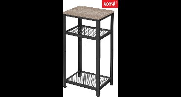 Hoppa! Vintage bijzettafel - Metaal - Greige/Zwart - 40 x 30 x 75 cm (B x D x H)