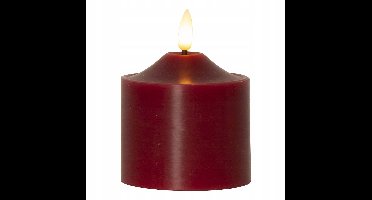 LED Woondecoratie Kaars Flamme Top Rood 9,5cm - Echte Was