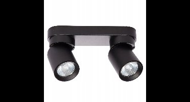 Zwarte LED Spot Lamp 2x GU10 - Verstelbaar Plafondlicht