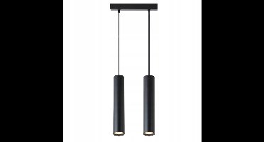 Moderne LED Plafondlamp Tuba Zwart 2x GU10 Loft Stijl 1m