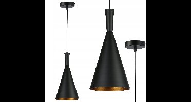 Hanglamp Pinio Zwart/Goud E27 Kegelvormig - Modern Design