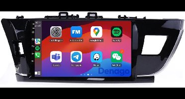 CarPlay autoradio geschikt voor Toyota Corolla | 2014 t/m 2016 | Android 13 | 9 inch | Draadloos Apple CarPlay & Android Auto | 2GB + 32GB | QuadCore processor | Denago DNG-A281 | 2025 model | 2014 2015 2016 | Bluetooth & Wifi