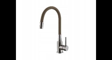 Alveus Flexa Keukenkraan Chroom Geborsteld Beige - Flexibele Uitloop