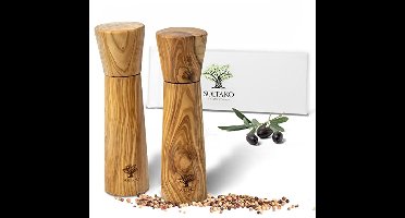 Olijfhouten Peper- en Zoutmolens Set van 2 - Duurzaam en Handgemaakt