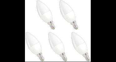 Spectrum LED Kaarslamp E14 6W - 230V - 520 Lumen - 3000K Warm wit - Gezellig licht - Energiezuinig - 5 stuks