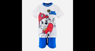 Nickelodeon Paw Patrol - Shortama - Maat 116 - Marshall - Pyjama - Wit met blauw