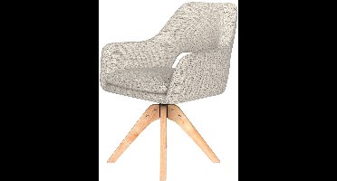 Puur - Lana draaistoel hout - off-white