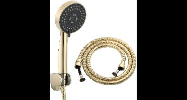 Boraboi® Ronde handdouche met vijf straalopties en 1,5 meter slang in elegante goudkleur