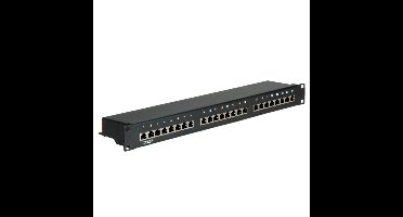 VALUE Cat.5e (Class D) 19-Patchpanel, 24P, afgeschermd, zwart