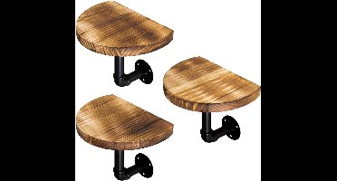 ApexArte® Wandplank - Houten Plank Wandmontage - Hoekrek Display Decor - Hoekplank - Organizer voor Slaapkamer Keuken Badkamer - Bruin