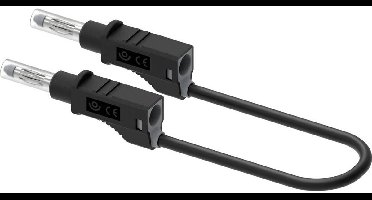 Electro PJP 2211/600V-CD1-50N Meetsnoer Bananenstekker 50 cm Zwart 1 stuk(s)