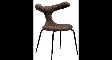 Bull Dan-Form eetkamerstoel bouclé bruin.