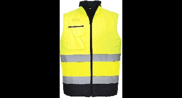 Portwest Hi-Vis tweekleuren Bodywarmer S267 - Geel/Marine - M