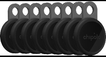 Chipolo LOOP – Bluetooth Tracker & KeyFinder – Oplaadbaar & Waterdicht - Compatibel met Apple Find My & Google Find Hub – 125 dB – Charcoal - 8 Pack