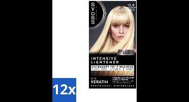 12 x SYOSS - Coloration 13-0 Ultra Plus Lightener - Haarverf - Grijsdekking - Vermindert Haarbreuk - Maximale Oplichting - Permanente Haarkleuring - Lichte Haarkleur - Grijsdekking - Keratine - Haarkleur 13-0