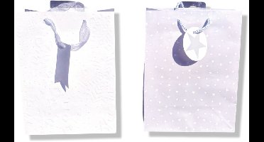 4 Luxe Kerst Cadeautasjes A5 formaat 23x18x9cm - Kerst Papieren cadeautasjes met Full-color bedrukking