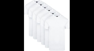 Suitable Obra T-Shirt Hoge ronde Hals Wit 6-Pack - Maat M - Heren - Basic T-shirt Heren
