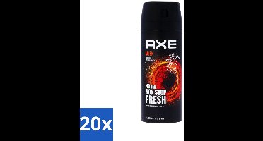 20 x Axe - Deodorant Bodyspray - 48hrs Non Stop Fresh - Musk - Patchouli & Fougere - 150 ml - Axe Musk Deodorant - Musk Deodorant - Deodorant Bodyspray - 48h Fresh - Musk Geur
