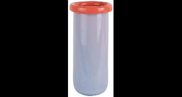 Present Time Vaas Plegado Xl - Paars - 14x14x30.5cm - Glas - Modern - Bloemenvaas - Woondecoratie - Decoratieve vaas voor woonkamer of slaapkamer - Moederdag - Moederdag cadeautje - Moederdag cadeau voor mama