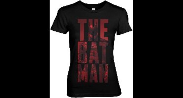 Batman Stacked Girly Tee Damen T-Shirt Black-2XL