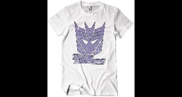 Transformers Washed Decepticon Duotone Shield T-Shirt White-L