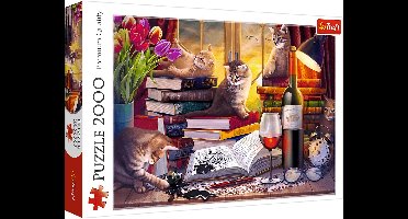 Trefl legpuzzel kattenavond 2000 stukjes - kleurrijke puzzel FSC.