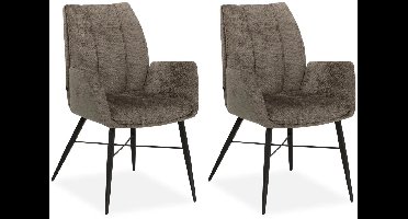 MX Sofa - Eetkamerstoel Jefferson - Taupe (set van 2 stoelen)