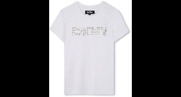 Dkny D62406 T-shirt Met Korte Mouwen Wit 10 Years Jongens,Meisjes