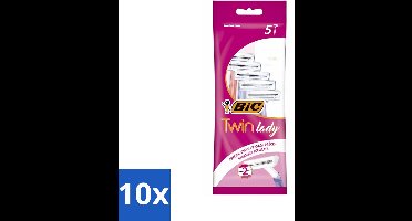 10 x Bic - Twin Lady - Scheermesjes - Dubbel Mesje - Wegwerpmesjes - 5 Scheermesjes - Scheermesjes - Wegwerpmesjes - Dubbel Mesje - Scheermesje - Vrouwelijke Scheermesjes