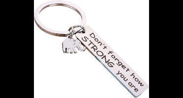 Sleutelhanger met olifant en inspirerende tekst