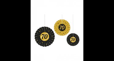 Paperdreams - 3 Waaiers Classy Party - 70 jaar