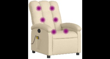 vidaXL - Massagestoel - met - crèmekleurige - stof