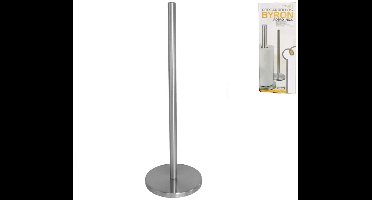 Gerimport Keukenrollen houder - rvs - zilverkleurig - H45 cm - luxe tafel model