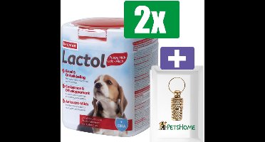 Beaphar Puppy Lactol 500 g - 2 Stuks - Inclusief PetsHome Goudkleurige Adreskoker