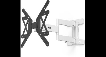 Hama tv beugel - Draai en kantelbaar - 37" - 64" - max 50kg - VESA 400x400 - Ultraslim - Wandafstand 46mm - Extra lange arm - Wit