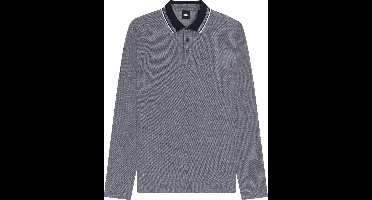BOSS Pittman slim fit polo lange mouw - jersey - donkerblauw