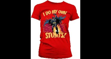 Batman I Do My Own Stunts Girly Tee Damen T-Shirt Red-2XL