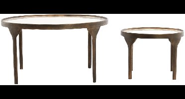 Light & Living - Salontafel ELI - Ø85x42 cm - Wit - Set van 2