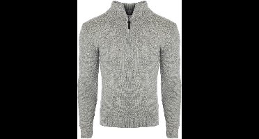 Carisma Heren Trui Opstaande Kraag Gebreid Motief Grijs 7984 - M