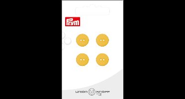 Knoop 2 gaatjes 12mm geel 4st - Knopen - Prym