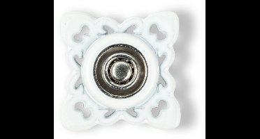 Aannaaidrukknopen kwadrat. 21 mm wit 2 st. - Aannaaidrukknopen - Prym