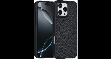 TUNIQ Back cover voor iPhone 16 Pro Max - MagSafe - Carbon Fiber - Zwart