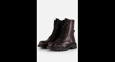 Tamaris Leopard Veterboots zwart Textiel