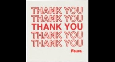 Fisura Onderzetter Thank You 10 X 10 Cm Pvc Wit/rood 4 Stuks