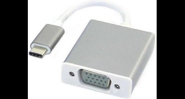 Case2go - USB C naar VGA adapter - 20 cm - Zilver