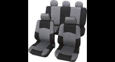 Petex 24274918 Classic Autostoelhoes 17-delig Polyester Zwart, Grijs Bestuurder, Passagier, Achterbank