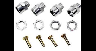 Absima Aluminium Velgmeenemer 12 mm op 17 mm + 15 mm verbreding 12 mm 6-kant Zilver 1 set(s)