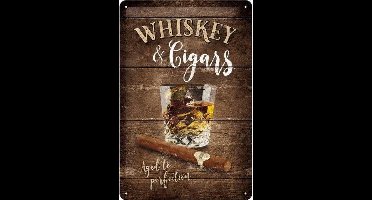 Wandbord - Whiskey & Cigars - 20x30cm