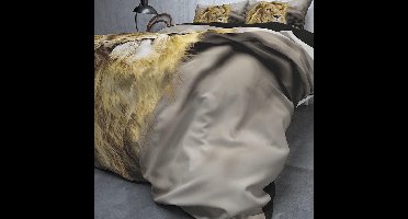 Dreamhouse - Lits-jumeaux Dekbedovertrek Lion Mind - Taupe 240x220 cm -  - Dekbedovertrek met 2 kussenslopen