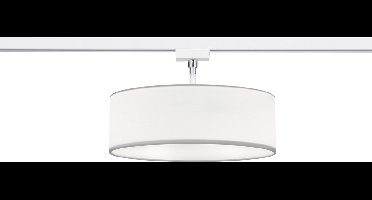 LED Railverlichting - Plafondlamp - Plafondverlichting - DUOLINE - 2 Fase - E27 Fitting - Rond - Mat Wit - Textiel